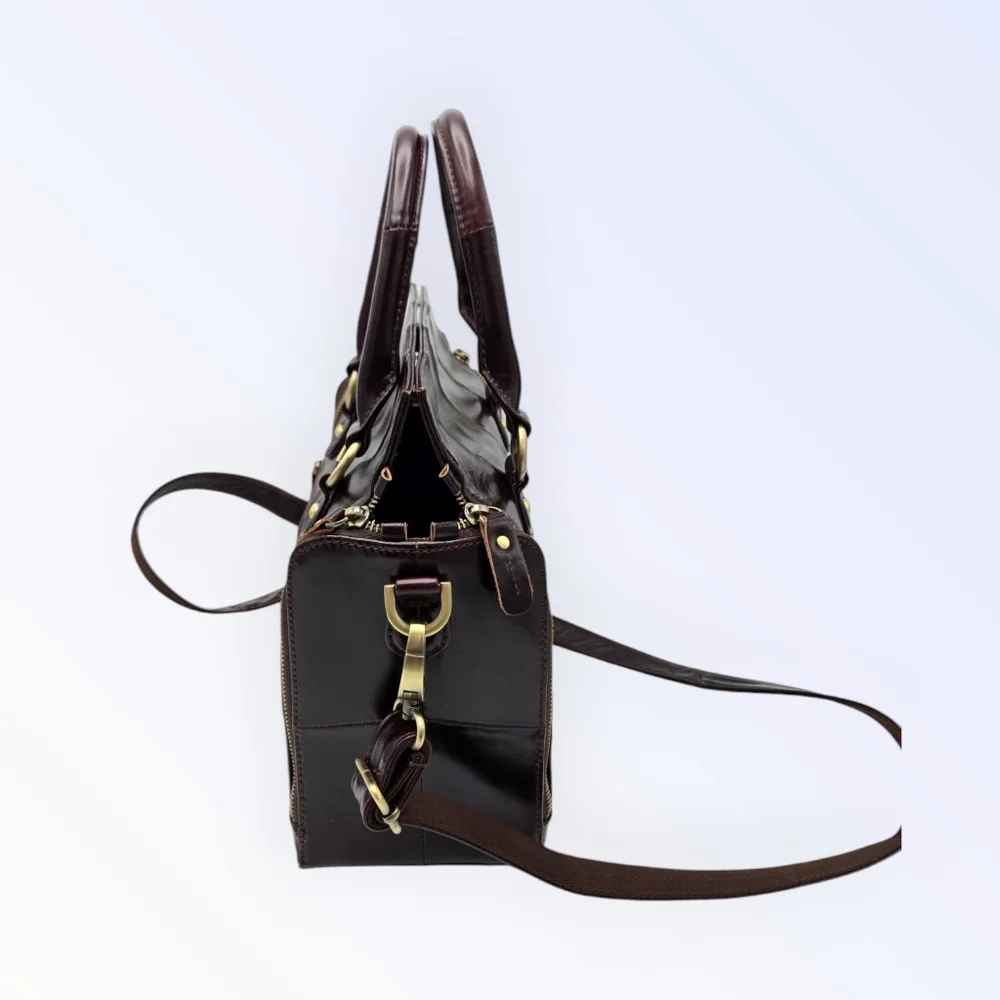 Cobbler Legend Brown Leather Bag Crossbody Satchel Organizer Purse - Picture 3 of 16